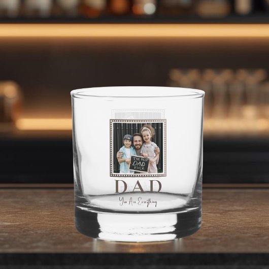 Moderne personalisierte Vater-Foto Whiskyglas