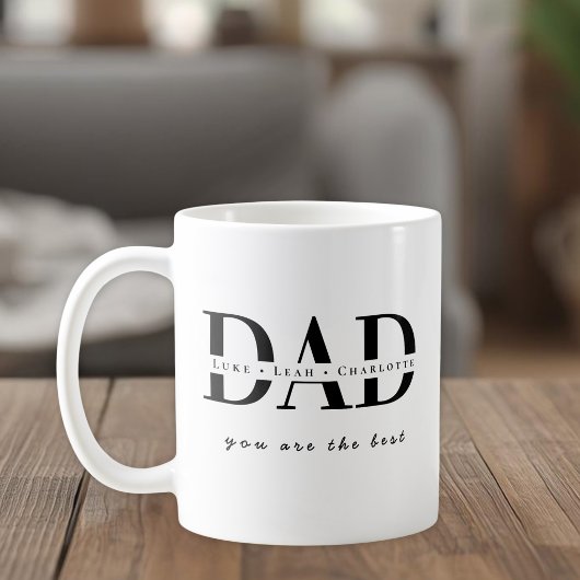 Moderne personalisierte VATER-Namen-Tasse Kaffeetasse