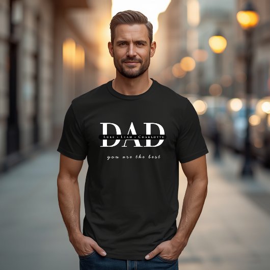 Moderne personalisierte VATER Schwarz T-Shirt