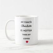 Moderne personalisierte Verlobte Kaffeetasse (Links)