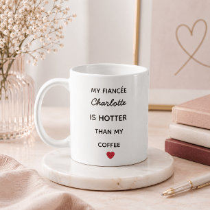 Moderne personalisierte Verlobte Kaffeetasse