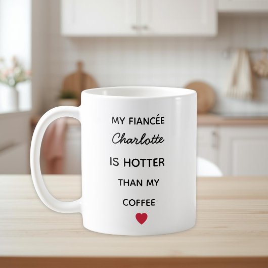 Moderne personalisierte Verlobte Kaffeetasse