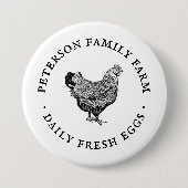 Moderne personalisierte Vintage-Eier Button (Vorderseite)
