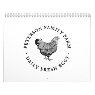 Moderne personalisierte Vintage-Eier Kalender