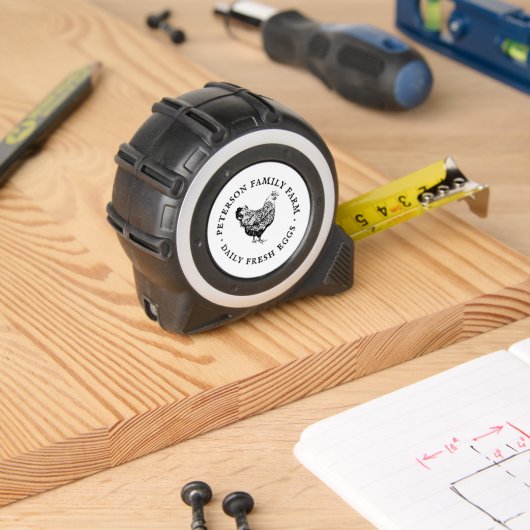 Moderne personalisierte Vintage-Eier Maßband (Holzbau)