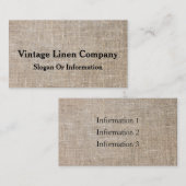 Moderne Personalisierte Vintage Linen Kraft Visitenkarte (Vorne/Hinten)