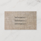 Moderne Personalisierte Vintage Linen Kraft Visitenkarte (Rückseite)
