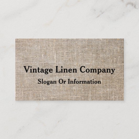 Moderne Personalisierte Vintage Linen Kraft Visitenkarte (Vorderseite)