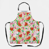 Moderne personalisierte Wassermelonen-Blumen Schürze (Vorderseite)