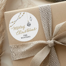 Moderne Personalisierte Weihnachten in Schwarz und Runder Aufkleber