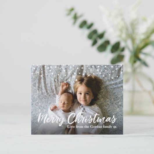 Moderne Personalisierte Weihnachtskarte Feiertagspostkarte (Stehend Vorderseite)