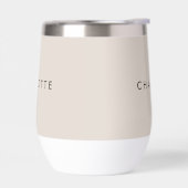 Moderne personalisierte Weintumbler in Beige (Links)