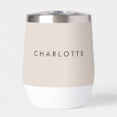 Moderne personalisierte Weintumbler in Beige (Vorderseite)