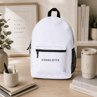 Moderne personalisierte weiße Namens-Rucksack