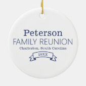 Moderne Personalisierte Wiedersehen Keramik Ornament (Hinten)