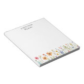 Moderne Personalisierte Wildblume Notizblock (angewinkelt)