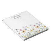 Moderne Personalisierte Wildblume Notizblock (angewinkelt)