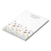 Moderne Personalisierte Wildblume Notizblock (Rotiert)