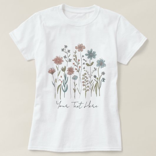 Moderne Personalisierte Wildblume T-Shirt (Design vorne)