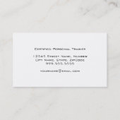 Moderne persönliche Trainer-Visitenkarte Visitenkarte (Rückseite)