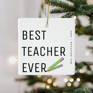 Moderne persönliche Weihnachtsdekoration 'Bester L Keramikornament
