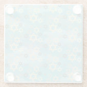 Moderne Pessach Blue Sky Sterne von David Glasuntersetzer (Rückseite)