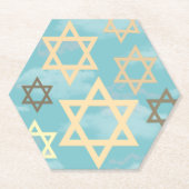 Moderne Pessach Blue Sky Sterne von David Untersetzer (Vorderseite)