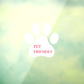 Moderne "Pet Friendly" Paw Print Fensteraufkleber (Blatt 3)