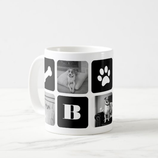Moderne Pet Monogram Fotolage Kaffeetasse (Vorderseite Links)