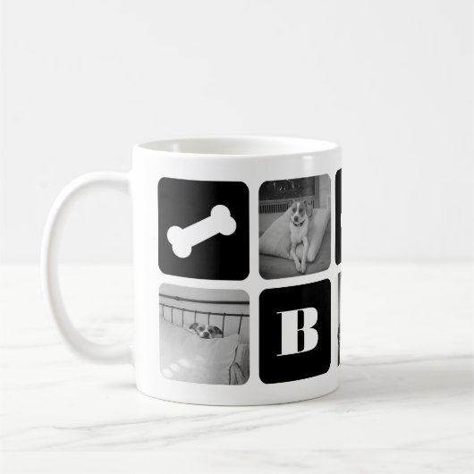 Moderne Pet Monogram Fotolage Kaffeetasse (Links)