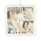Moderne Pet Print Monogram Vier FotoCollage Autolufterfrischer (Vorderseite)