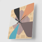 Moderne "Petals" des Mittelalters Kunstfarben Quadratische Wanduhr (Winkel)