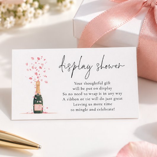 Moderne Petals Prosecco Brautdisplay Dusche Begleitkarte
