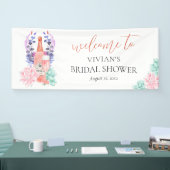 Moderne Petals & Prosecco Brautparty Willkommen Banner (Messe)