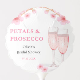 Moderne Petals & Prosecco Rosa Brautparty Ballon