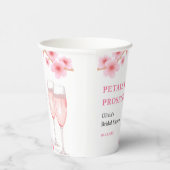 Moderne Petals & Prosecco Rosa Brautparty Pappbecher (Rechts)