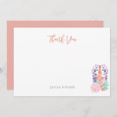 Moderne Petals & Prosecco Sukkuläres Brautparty Dankeskarte (Vorne/Hinten)