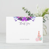 Moderne Petals & Prosecco Sukkuläres Brautparty Dankeskarte (Stehend Vorderseite)