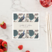 Moderne Pfauen-Elfenbein-Chinoiserie Serviette (Beispiel)