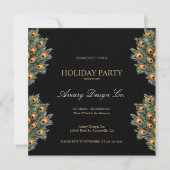 Moderne Pfauenfeathers Weihnachtsfest im Unternehm Einladung (Vorderseite)