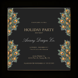 Moderne Pfauenfeathers Weihnachtsfest im Unternehm Einladung