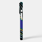 Moderne Pfauenfederhalter Schwarz Türkis Ihr Name Case-Mate iPhone Hülle (Rückseite / Links)