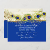 Moderne Pfauenfedern Monogramm Mit Monogramm Begleitkarte (Vorne/Hinten)