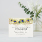 Moderne Pfauenfedern Monogramm Mit Monogramm Einladung (Stehend Vorderseite)