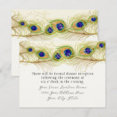 Moderne Pfauenfedern Monogramm Mit Monogramm Einladung (Vorne/Hinten)