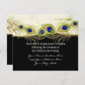 Moderne Pfauenfedern Monogramm Mit Monogramm Einladung (Vorne/Hinten)