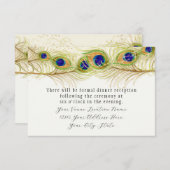 Moderne Pfauenfedern Monogramm Mit Monogramm Einladung (Vorne/Hinten)