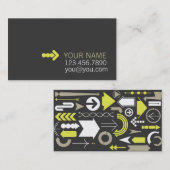 Moderne Pfeil-grüne Visitenkarte (Vorne/Hinten)