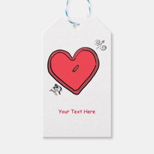 Moderne Pfeil- und Herzvalentinen Chic Gastgeschen Geschenkanhänger (Vorderseite)