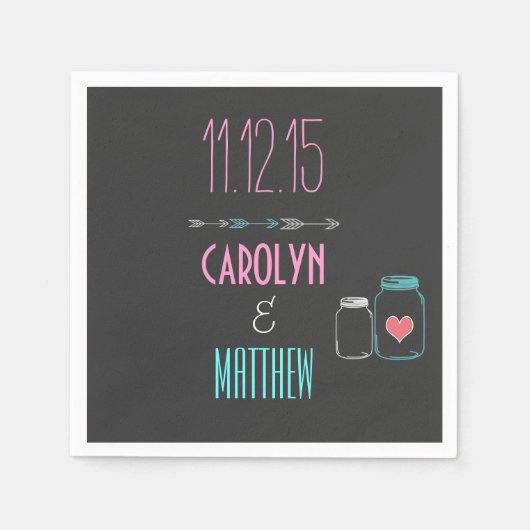 Moderne Pfeile | Masonjar Gray Wedding Napkins Serviette (Vorderseite)